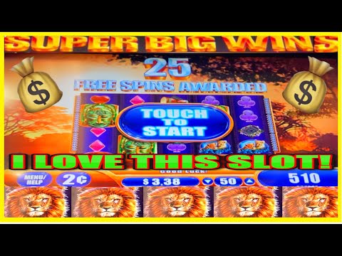 **SUPER BIG WINS!** 45 FREE SPINS🦁King of Africa WMS Slot Machine Bonus