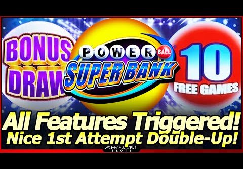 Powerball Super Bank Slot Machine – Bonus Draw and Super Bank Feature Trigger, Nice DoubleUp Session