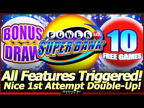 Powerball Super Bank Slot Machine – Bonus Draw and Super Bank Feature Trigger, Nice DoubleUp Session