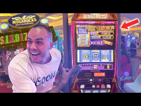 13.2 MILLION DOLLAR MEGABUCKS JACKPOT SLOT MACHINE IN LAS VEGAS (we were so close)