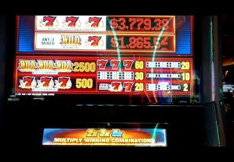 BIG WIN on High Limit Flaming Red 7’s slot machine installed June 2022 at Mohegan Sun Casino.
