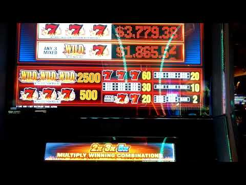 BIG WIN on High Limit Flaming Red 7’s slot machine installed June 2022 at Mohegan Sun Casino.