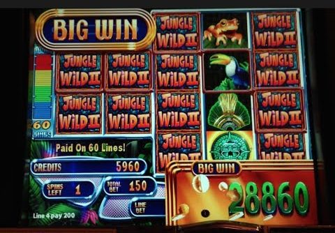 Jungle Wild II – WMS – BIG WIN! Money Burst Slot Machine Bonus