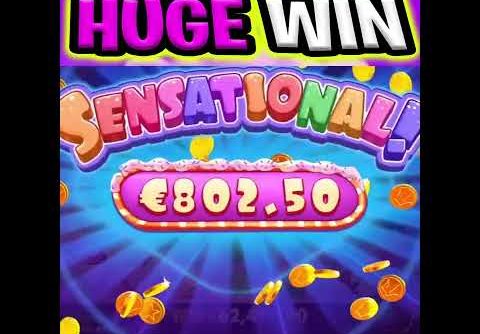 SUGAR RUSH 🍭 MAX BET MEGA BIG WIN 😮 THE BEST LAST SPIN EVER OMG‼️ #shorts