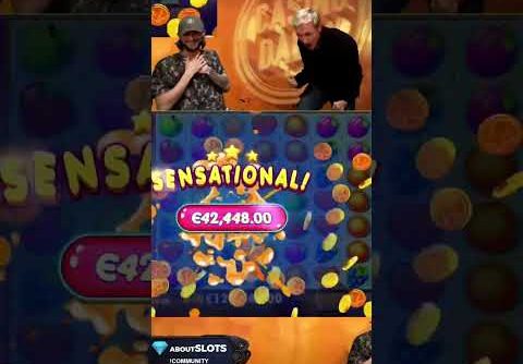FRUIT PARTY SLOT MEGA WIN 128k€ BY CasinoDaddy #slots #shorts #onlinecasino