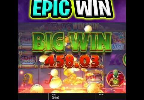 GENIE JACKPOTS SLOT 🔥 MEGA BIG WIN 🤑 €200 MAX BET OMG‼️ #shorts