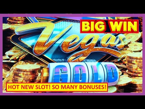 HOT NEW GAME! Big Win on Vegas Gold Slot – SO MANY BONUSES!
