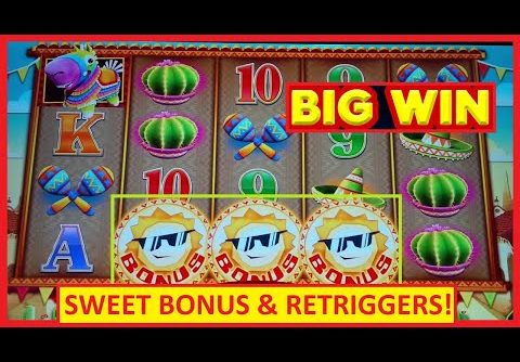 Retriggers → BIG WIN! Pop’N Pays Piñatas Ole and Sweet Spin Slots!