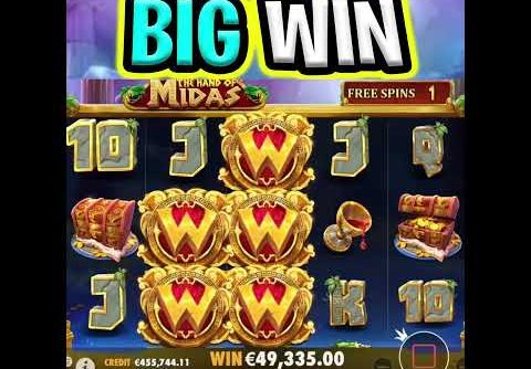 YOU NEED TO SEE THIS MEGA BIG WIN 😵 HAND OF MIDAS SLOT 🔥 SUPER BONUS‼️ #shorts