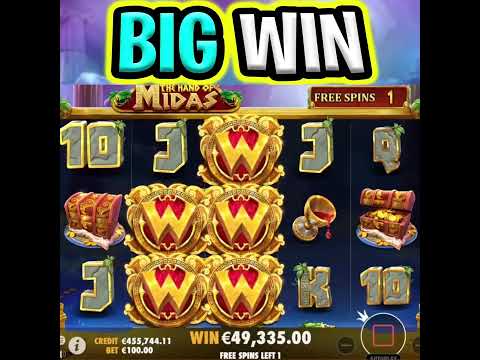 YOU NEED TO SEE THIS MEGA BIG WIN 😵 HAND OF MIDAS SLOT 🔥 SUPER BONUS‼️ #shorts