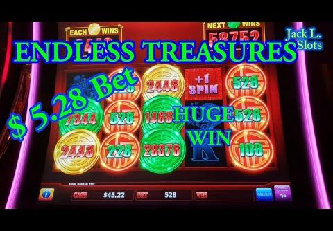 ENDLESS TREASURES SLOT MACHINE $5.28 BET BIG WIN