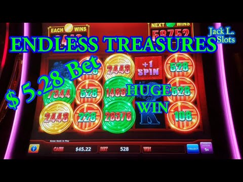 ENDLESS TREASURES SLOT MACHINE $5.28 BET BIG WIN