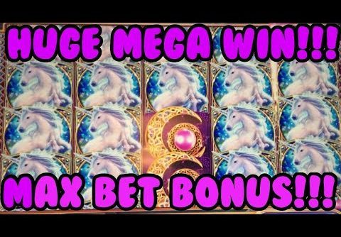 **HUGE MEGA WIN!!!** MAX BET! Mystical Unicorn WMS Slot Machine Bonus