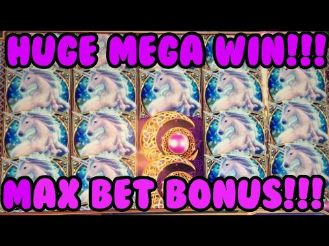 **HUGE MEGA WIN!!!** MAX BET! Mystical Unicorn WMS Slot Machine Bonus