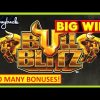 So Many Bonuses → HUGE WIN on BULL BLITZ Slots!