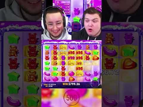 INSANE CLUSTERS On SUGAR RUSH!! (BONUS BUYS) #slots #casino #sugarrush #shorts