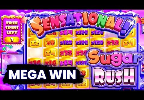 HUGE WIN On SUGAR RUSH  (2 Retriggers) | Pragmatic Play Slot ($0.20 Bet)