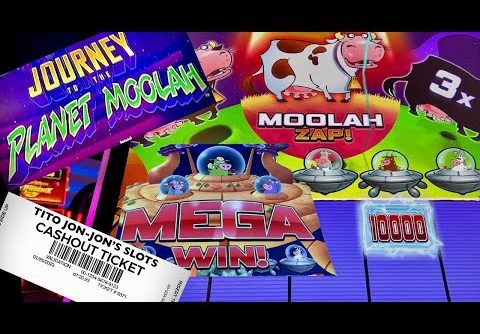 Moolah Bonus and Retriggers!  Mega Win!  Journey to the Planet Moolah Bonus Slot Play