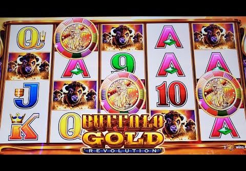MAX BET BIG WIN BACK to BACK BONUSES BUFFALO GOLD REVOLUTION SLOT | Live Slot Play | Las Vegas Slots