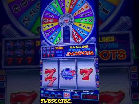 QUICK SPIN & BIG WIN ON SUPERCHARGED 7s SLOT MACHINE🎉 #casino #slots #shorts