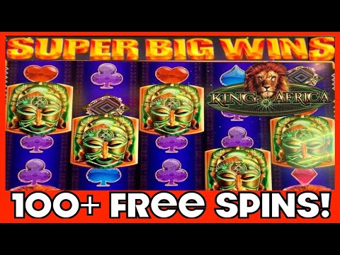 **100+ FREE SPINS!!!** SUPER BIG WINS!!! KING OF AFRICA WMS SLOT MACHINE BONUS