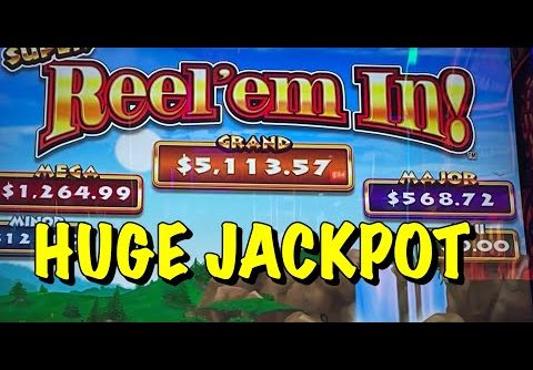 Awesome Jackpot Handpay + HUGE wins on New Super Reel Em in Slot