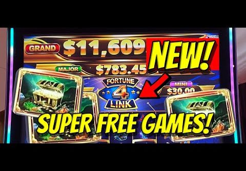 NEW SLOT: Fortune 4 Link, huge SUPER FREE GAMES bonus win on max bet!