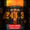 INSANE 200K$ BONUS BUY!#bonusbuy #wanteddeadorawild #insanewin #maxwin #slot #bigwin #casino #shorts