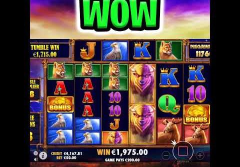 BUFFALO KING MEGAWAYS SLOT 🔥 BIG WIN FREE SPIN BONUS‼️ #shorts