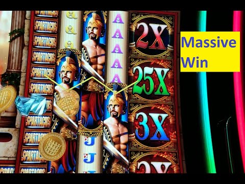 Massive Win! 25X Multiplier! Spartacus Super Colossal Reels Slot