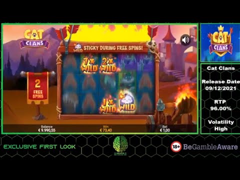 Cat Clans Slot Preview Both Bonuses Big Win By Snowborn Studios