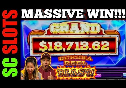 MASSIVE $18,000 Jackpot Handpay on .50 Bet!!! LOCK IT LINK Eureka Reel Blast Slot Machine HUGE WIN
