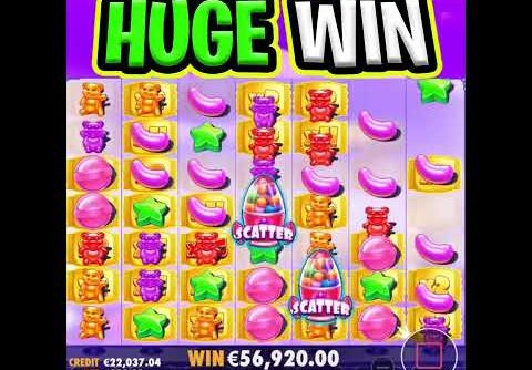 SUGAR RUSH SLOT 🔥 LAST SPIN MEGA BIG WIN 😵 €200 BET OMG WAIT FOR IT‼️ #shorts