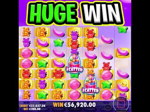 SUGAR RUSH SLOT 🔥 LAST SPIN MEGA BIG WIN 😵 €200 BET OMG WAIT FOR IT‼️ #shorts