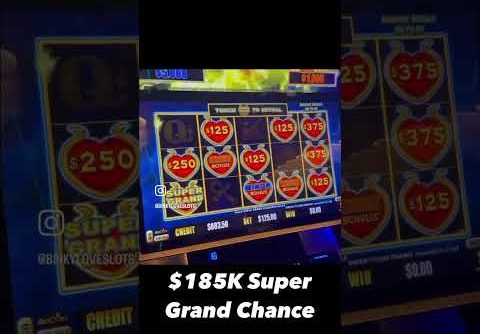 $185K SUPER GRAND CHANCE #slots #casino #jackpot #slotwins