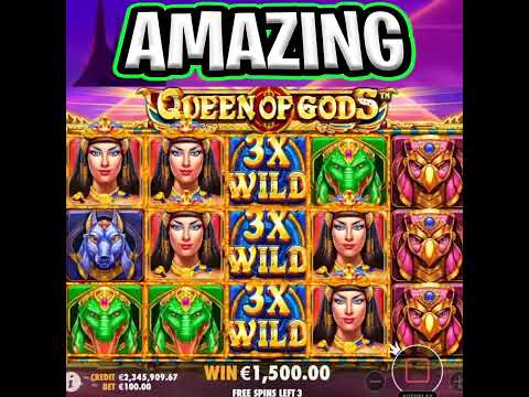 RANDOM MICHAEL GOT A EPIC BIG WIN 🤑 QUEEN OF GODS SLOT 🔥 €100 MAX BET BONUS‼️ #shorts