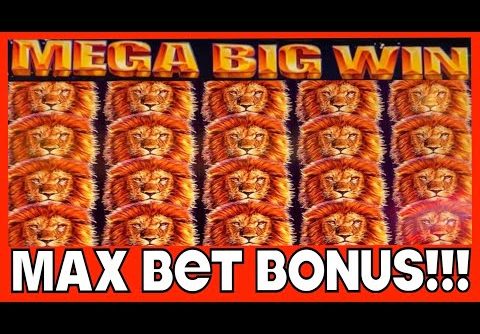 **HUGE MEGA WINS!!!** MAX BET!!! KING OF AFRICA WMS SLOT MACHINE BONUS