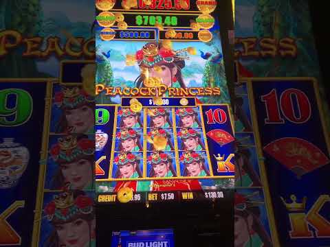 BIG WIN LINE HIT $7.50 BET ON PRINCESS PEACOCK #slots #casino #shorts