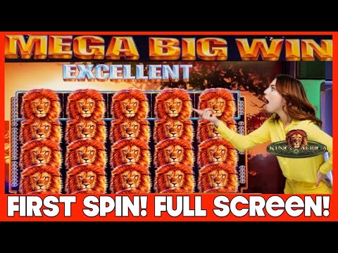 **FULL SCREEN!!!** FIRST SPIN!!! HUGE WINS!!! KING OF AFRICA WMS SLOT MACHINE BONUS