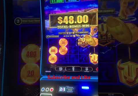 Bull Blitz Slot Machine Bonus Game Play Big Win 10 Cents Denom!
