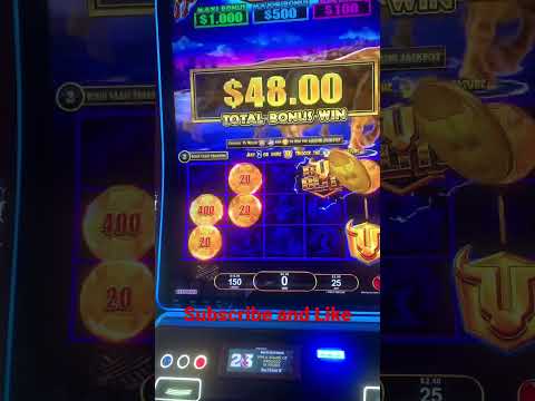 Bull Blitz Slot Machine Bonus Game Play Big Win 10 Cents Denom!