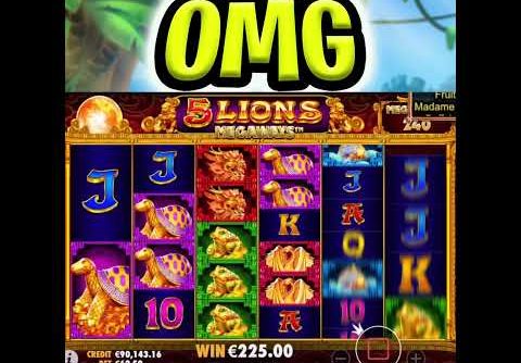 FIRST SPINS MEGA BIG WIN 😱 5 LIONS MEGAWAYS SLOT HUGE FREE SPIN BONUS OMG‼️ #shorts