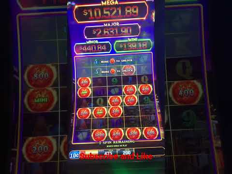 Fire Link Slot Machine Super Big Win High Limit 10 Cents Denomination $20 Max Bet!