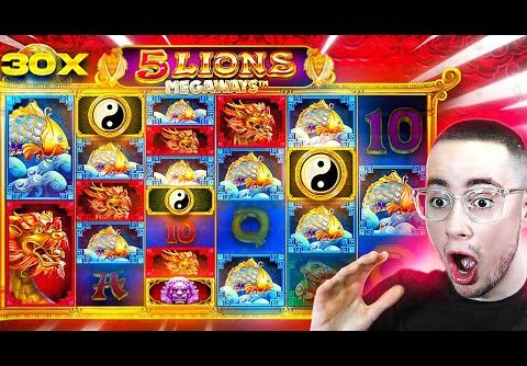 SENSATIONAL 600X WIN On 5 LIONS MEGAWAYS!! (RARE RETRIGGER)