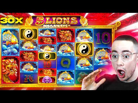 SENSATIONAL 600X WIN On 5 LIONS MEGAWAYS!! (RARE RETRIGGER)