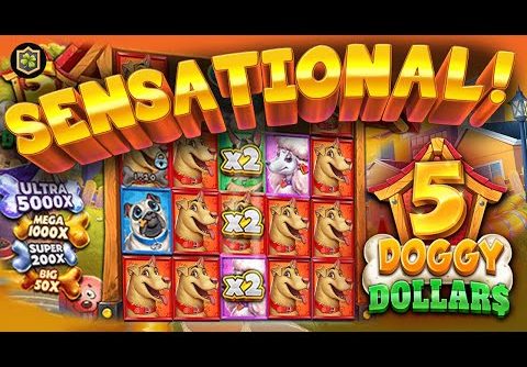 🔥 INSANE JACKPOT WIN! 💰 Massive Epic Win on ‘5 Doggy Dollars’ Online Slot by 4ThePlayer Studios!
