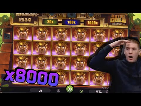 INSANE WIN! Streamer win x8000 on Aztec Gold Megaways Slot! BIGGEST WINS OF THE WEEK! #24