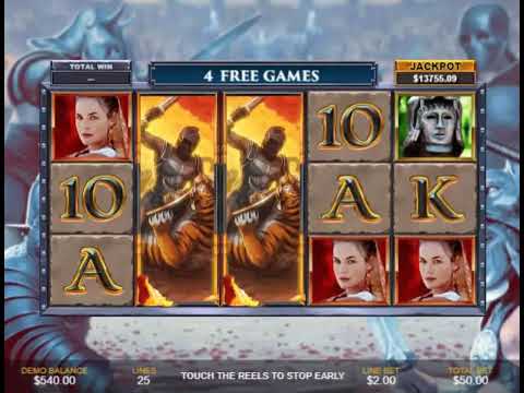 Mega Win on Free Spins Gladiator Road to Rome Slot from Playtech