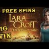 Lara Croft Temples and Tombs slot, 40 free spins big win. Microgaming