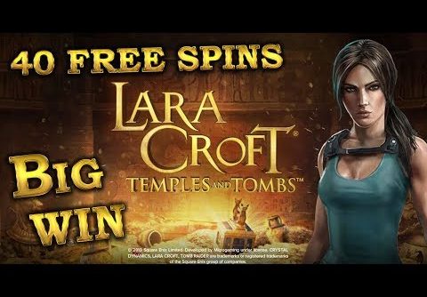 Lara Croft Temples and Tombs slot, 40 free spins big win. Microgaming